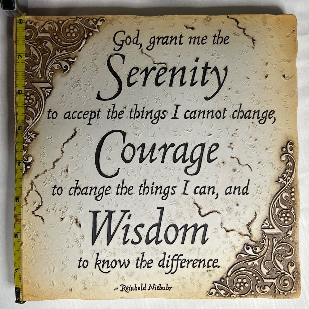 Decorative Serenity Prayer Plaque 8x8